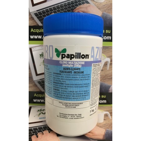 CLORO MULTIAZIONE PASTIGLIE clorante-flocculante-antialghe 1Kg