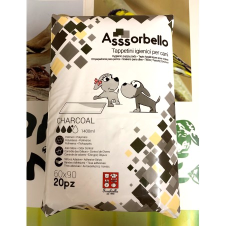 ASSORBELLO CHARCOAL TAPPETINI IGIENICI 60X90 Conf.20 pezzi