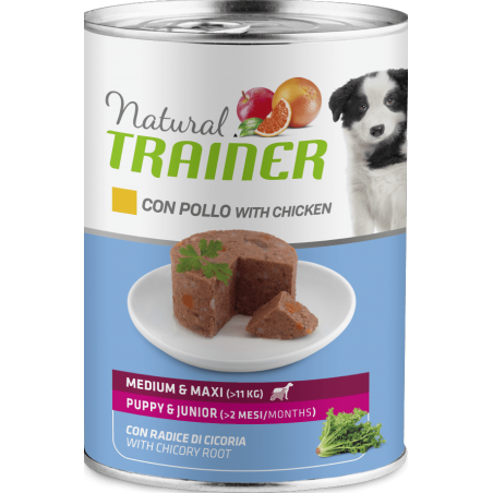 NATURAL TRAINER MEDIUM & MAXI PUPPY & JUNIOR con POLLO 400gr