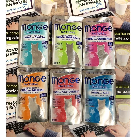 MONGE NATURAL 80gr cliccare sulla foto per selezionare il gusto